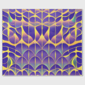 Papier Cadeau Violet, champ jaune (Plat)