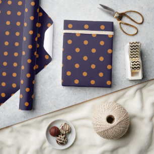 Papier Cadeau Violet + Citrouille à pois (Grand)