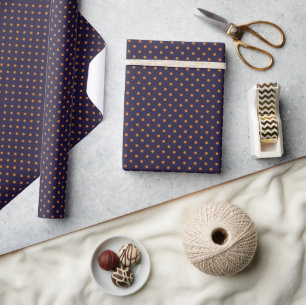 Papier Cadeau Violet + Citrouille à pois (Petit)