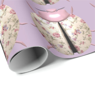 Papier Cadeau Violet de Ladybug et Rose mignon rose floral viole