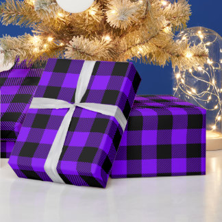 Papier Cadeau Violet et noir à carreaux buffalo