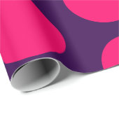 Papier Cadeau violet et rose chaud pois anniversaire (Coin rond)