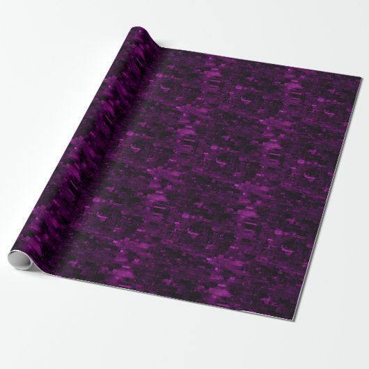 Papier Cadeau Violet foncé & Abstrait noir  (Déroulé)