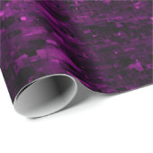 Papier Cadeau Violet foncé & Abstrait noir  (Coin rond)