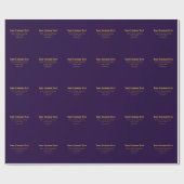 Papier Cadeau Violet foncé et or Nom d'entreprise ou salutation  (Plat)