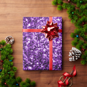 Papier Cadeau Violet foncé faux paillettes brillantes scintillen