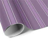 Papier Cadeau Violet foncé & Rayures violettes (Coin rond)