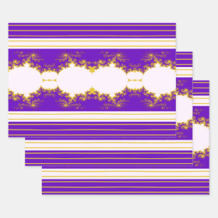 Papier cadeau violet fractal Noël