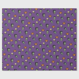Papier Cadeau 💜 violet gothique Halloween Enveloppement 🎃 🕸️