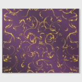 Papier Cadeau violet, lilas, or, or, vibes, abstrait, (Plat)