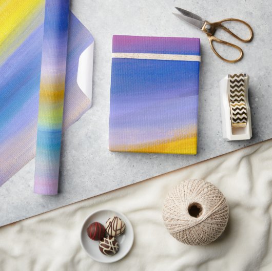 Papier Cadeau Violet Moderne et Rayon Doré Abstrait (Artisanat)