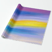 Papier Cadeau Violet Moderne et Rayon Doré Abstrait (Déroulé)