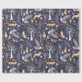 Papier Cadeau Violet/or de bois d'hiver ID785 (Plat)