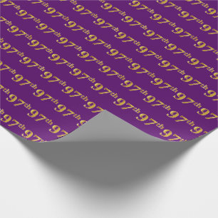 Papier Cadeau Violet, Or Faux 97e (Quatre-Vingt-Dix-Septième) Ev