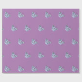 Papier cadeau violet Papillon bleu (Plat)