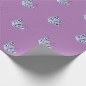Papier cadeau violet Papillon bleu (Coin)