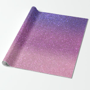 Papier Cadeau Violet Princesse Blush Pink Triple Glitter ombre