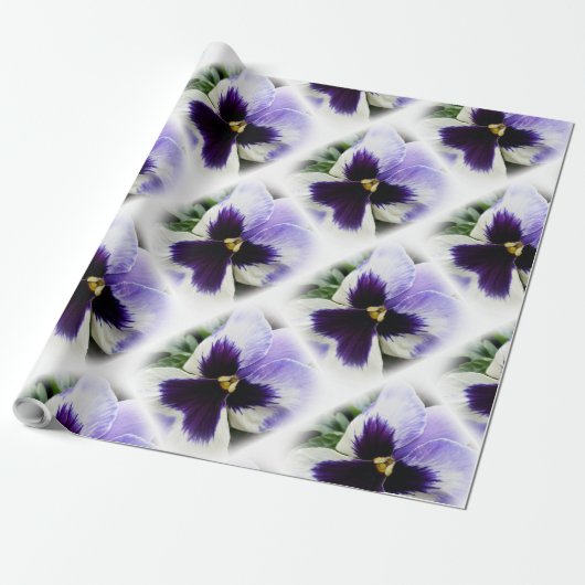 Papier Cadeau violet profond sur blanc (Déroulé)
