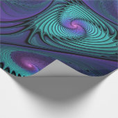 Papier Cadeau Violet rencontre Turquoise moderne art fractal abs (Coin)