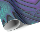 Papier Cadeau Violet rencontre Turquoise moderne art fractal abs (Coin rond)