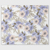Papier Cadeau Violet romantique & Sage Botanique Floral (Plat)