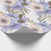 Papier Cadeau Violet romantique & Sage Botanique Floral (Coin)