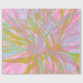 Papier Cadeau Violet rose papillon Abstrait or (Plat)