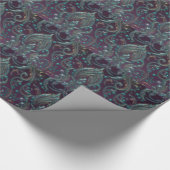 Papier Cadeau Violet sarcelle or métallisé (Coin)