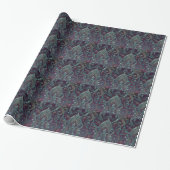 Papier Cadeau Violet sarcelle or métallisé (Déroulé)