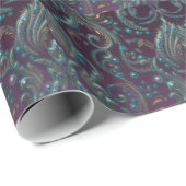 Papier Cadeau Violet sarcelle or métallisé (Coin rond)