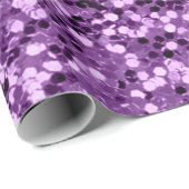 Papier Cadeau Violet Violet Améthyste Séquin Parties scintillant (Coin rond)