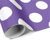Papier Cadeau Violet violet et Pois blancs fête d'anniversaire (Coin rond)