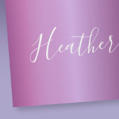 Papier Cadeau Violet violet et script blanc personnalisé