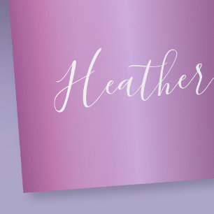 Papier Cadeau Violet violet et script blanc personnalisé