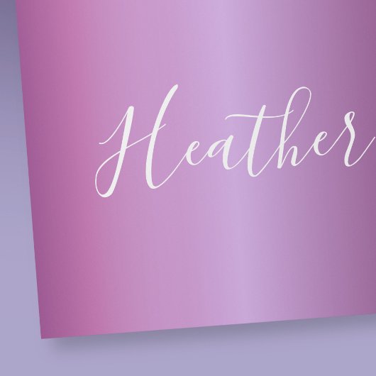 Papier Cadeau Violet violet et script blanc personnalisé