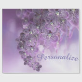 Papier Cadeau Violet Violet Fleur floraison Orchidées Enveloppem (Plat)
