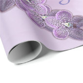 Papier Cadeau Violet Violet Fleur floraison Orchidées Enveloppem (Coin rond)