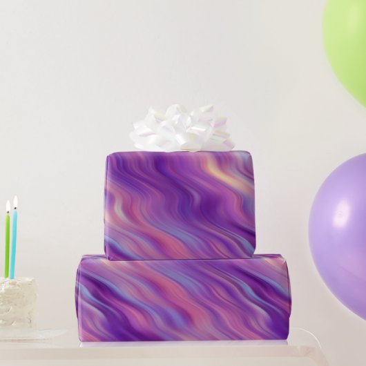 Papier Cadeau Violet violet texture ondulée (Cadeaux de fête)
