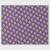Papier cadeau violet violet visage animal (Plat)