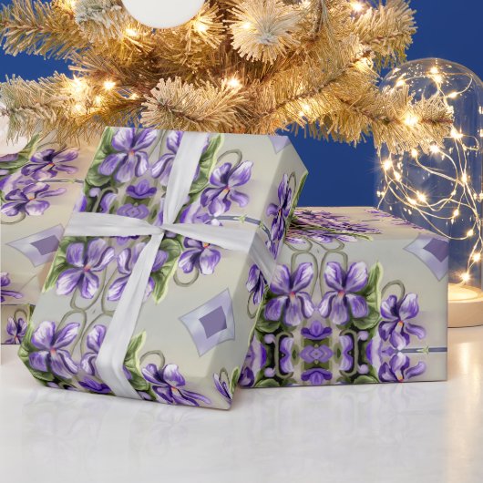 Papier Cadeau violettes dans un bocal de lune (Vacances)