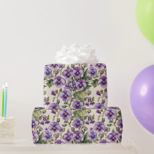 Papier Cadeau Violettes douces Floral