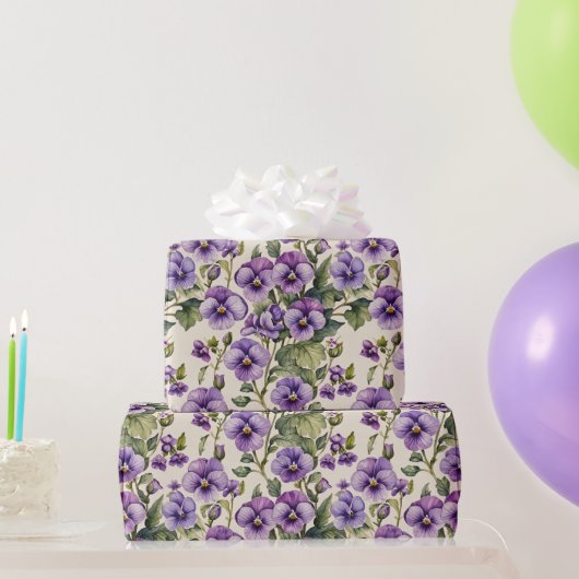 Papier Cadeau Violettes douces Floral (Cadeaux de fête)
