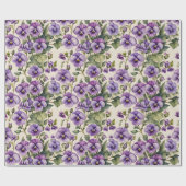 Papier Cadeau Violettes douces Floral (Plat)