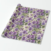 Papier Cadeau Violettes douces Floral (Déroulé)