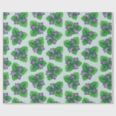 Papier Cadeau Violettes en verre de mer bleu (Plat)