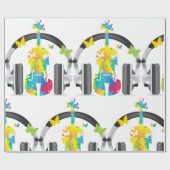 Papier Cadeau Violon Abstrait avec casque et musique (Plat)