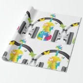 Papier Cadeau Violon Abstrait avec casque et musique (Déroulé)