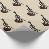 Papier Cadeau Violon et Rose (Coin)
