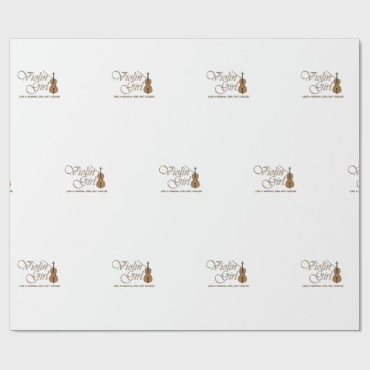 Papier Cadeau Violon fille, comme une fille normale mais glacièr (Plat)