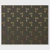 Papier Cadeau Vip Brown au chocolat Golden Ananas (Plat)